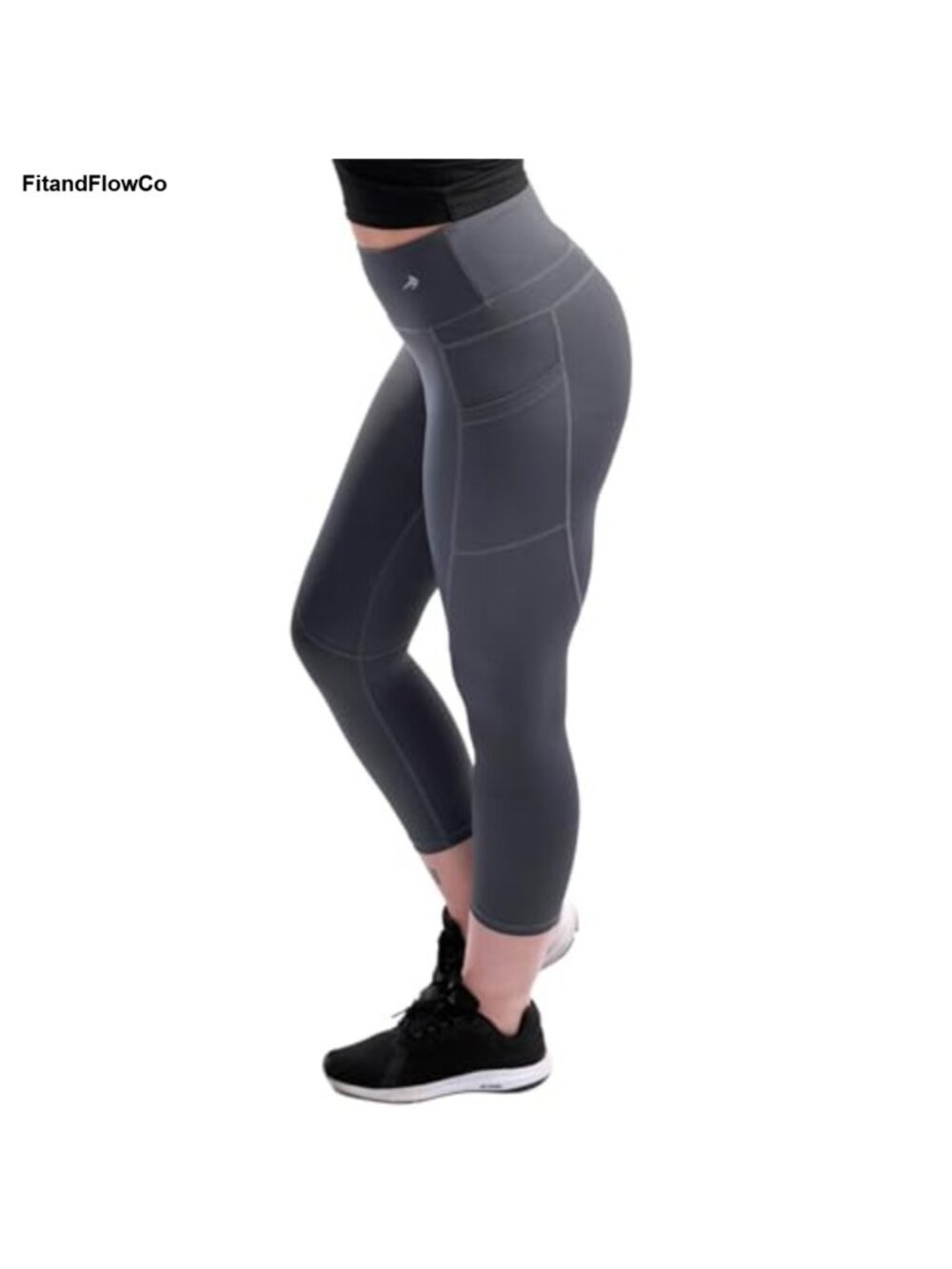 High Waisted Capri Compression Leggings Tummy Control Workout Gym Yoga